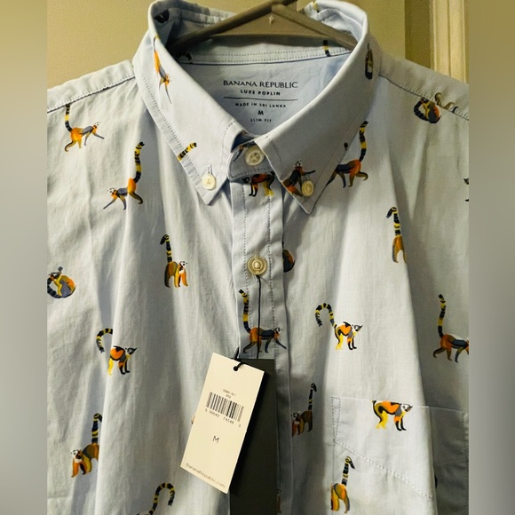 Banana Republic slim poplin with lemur print - Picture 3 of 3